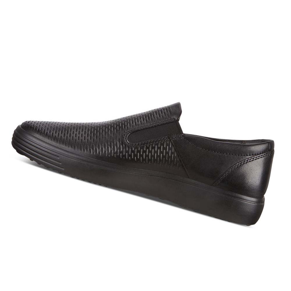 Men's Ecco Soft 7 Slip-on Sneakers Black | Canada 635WNB